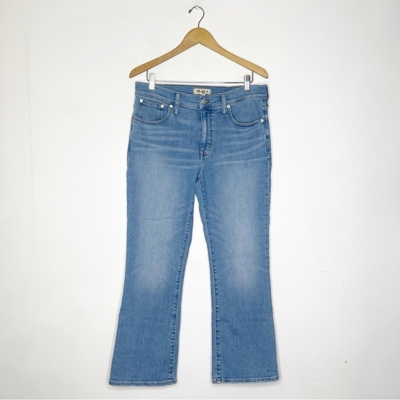 Madewell Kick Out Crop Jeans Boot Cut Denim light Blue Size 30 - Picture 2 of 8